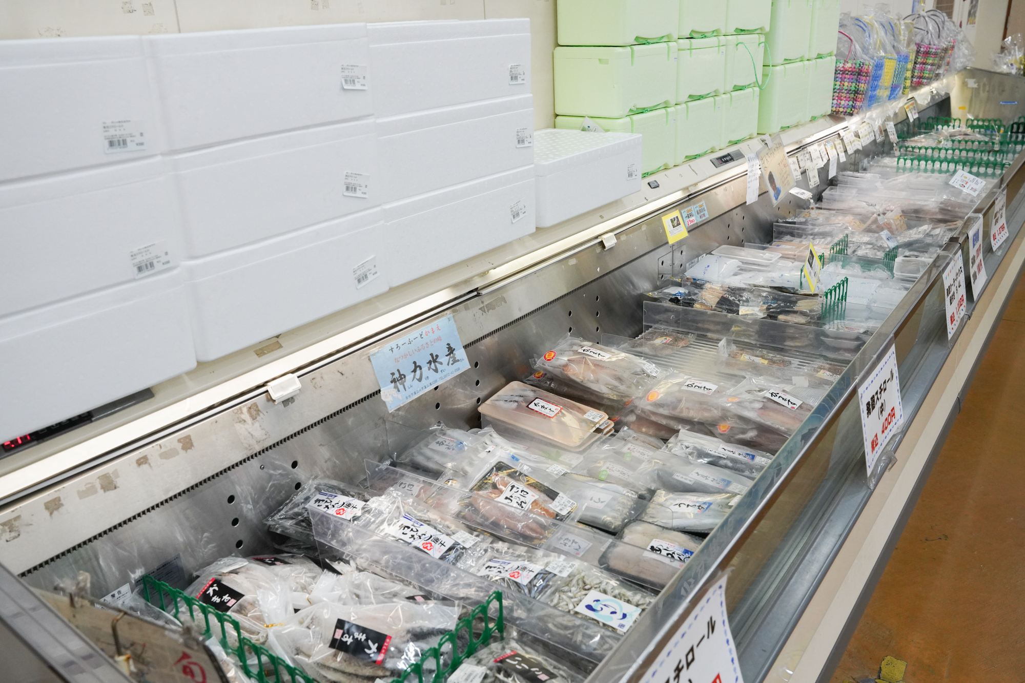 冷凍・干物コーナー